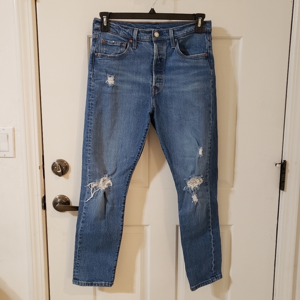 Levi's 501 Women's Distressed Blue Jeans